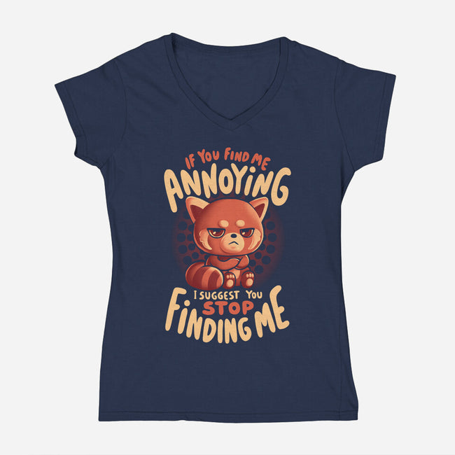 Stop Finding Me-Womens-V-Neck-Tee-eduely