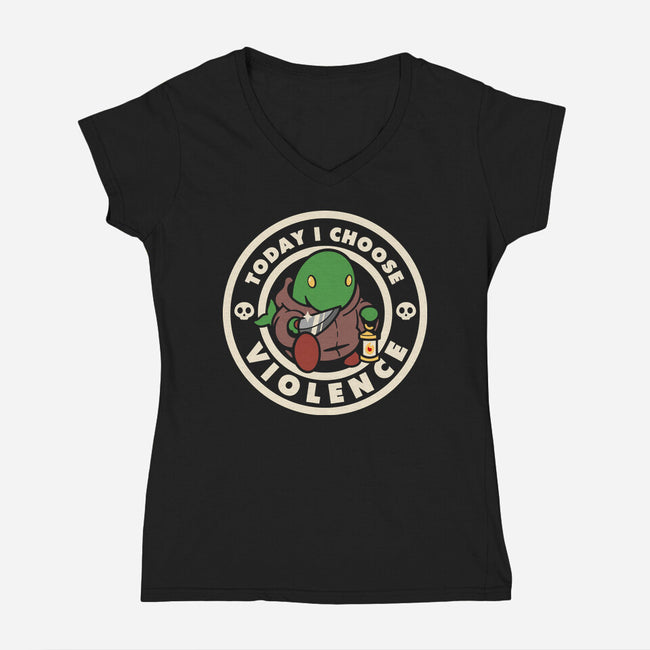 Violent Tonberry-Womens-V-Neck-Tee-demonigote