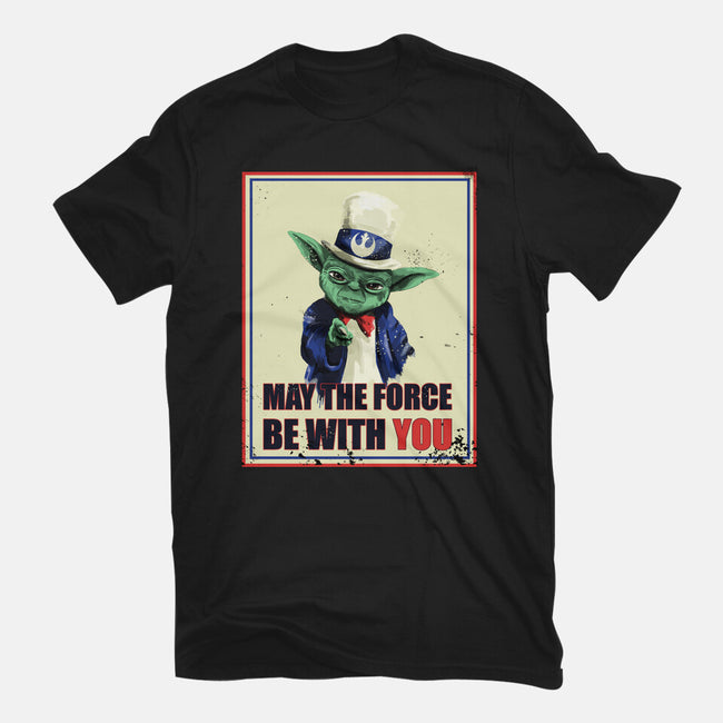 May The Force Be With You-Womens-Fitted-Tee-fanfabio