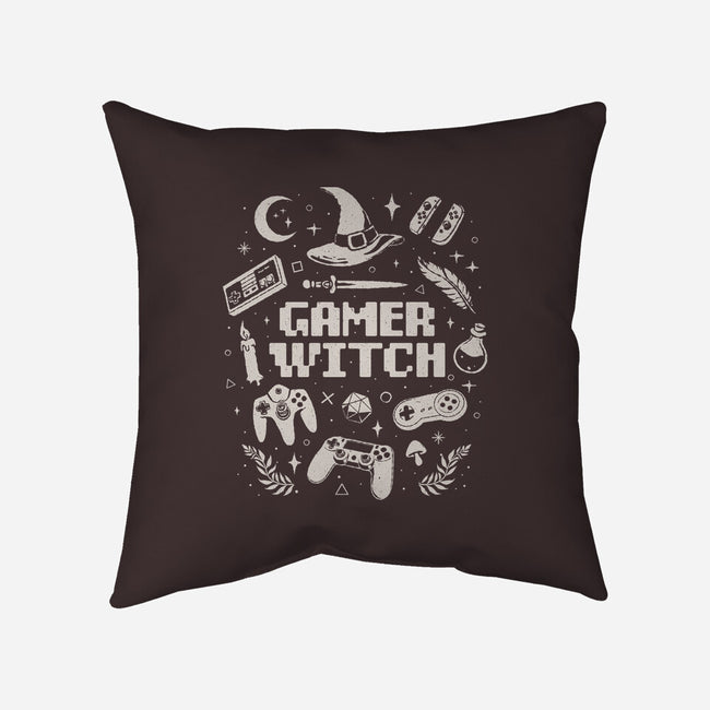 Gamer Witch-None-Removable Cover-Throw Pillow-eduely