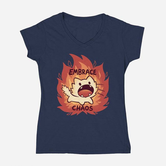 Embrace Chaos-Womens-V-Neck-Tee-TechraNova