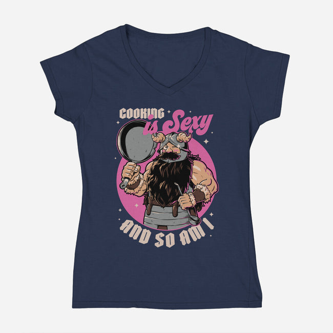 Cooking Dwarf-Womens-V-Neck-Tee-Studio Mootant