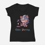 Elden Purring-Womens-V-Neck-Tee-Dokimons