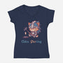 Elden Purring-Womens-V-Neck-Tee-Dokimons