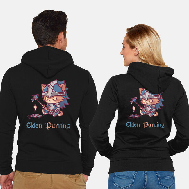 Elden Purring-Unisex-Zip-Up-Sweatshirt-Dokimons