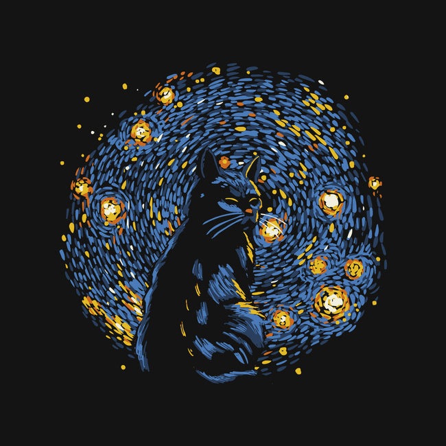 Starry Night Black Cat-Youth-Basic-Tee-tobefonseca