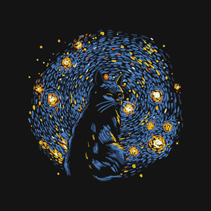 Starry Night Black Cat