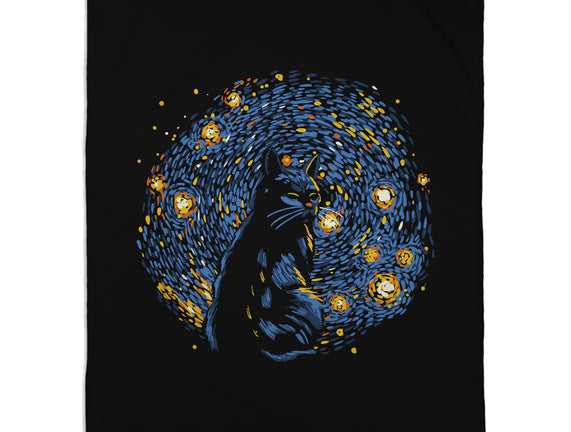 Starry Night Black Cat