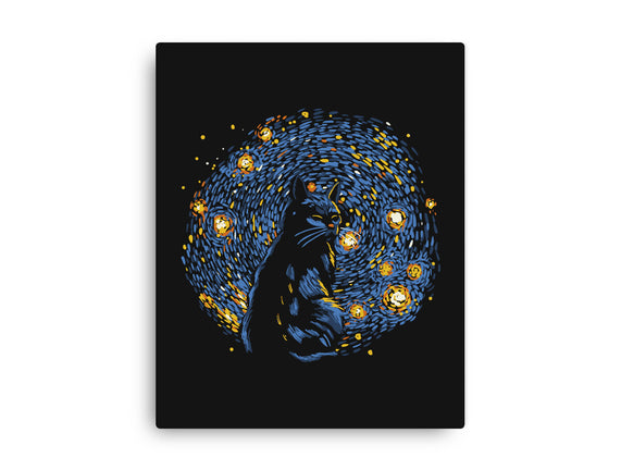 Starry Night Black Cat