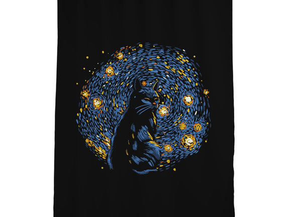 Starry Night Black Cat