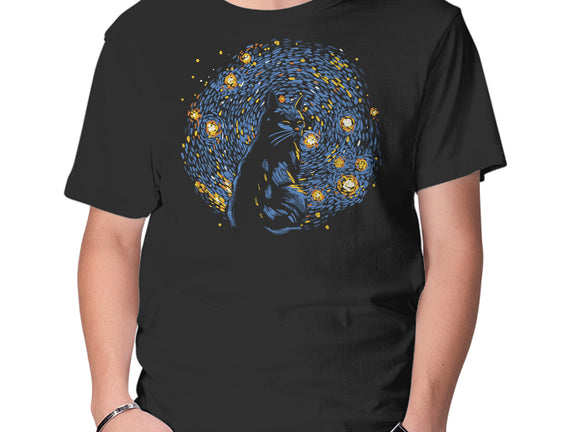 Starry Night Black Cat