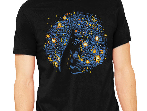 Starry Night Black Cat