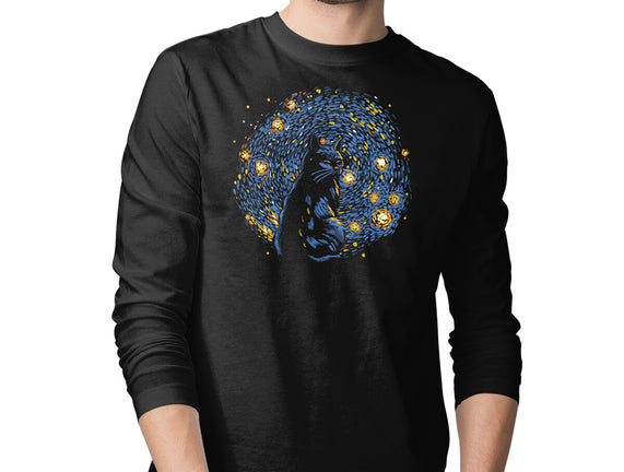 Starry Night Black Cat