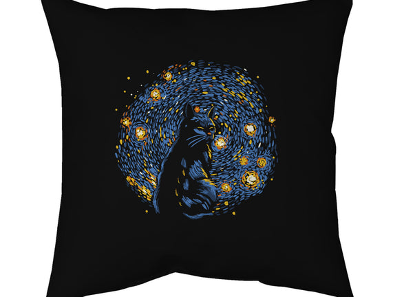 Starry Night Black Cat