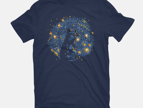 Starry Night Black Cat