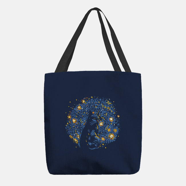 Starry Night Black Cat-None-Basic Tote-Bag-tobefonseca