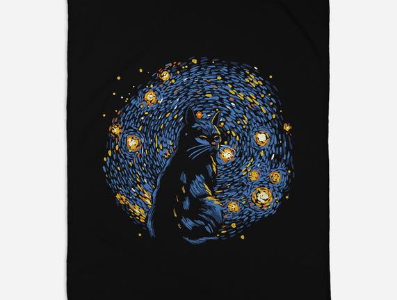 Starry Night Black Cat