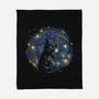 Starry Night Black Cat-None-Fleece-Blanket-tobefonseca