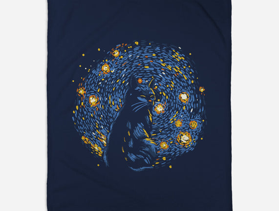 Starry Night Black Cat