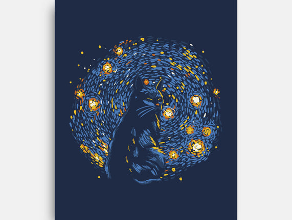 Starry Night Black Cat