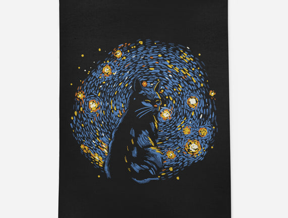 Starry Night Black Cat