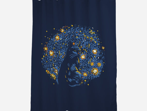 Starry Night Black Cat