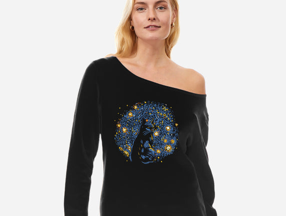 Starry Night Black Cat