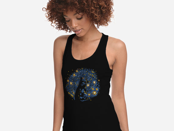 Starry Night Black Cat