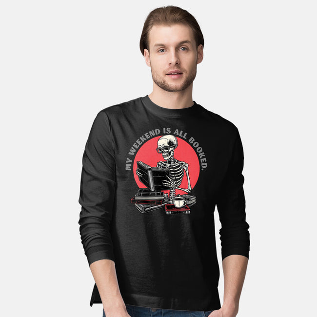 Weekend Reader-Mens-Long Sleeved-Tee-glitchygorilla