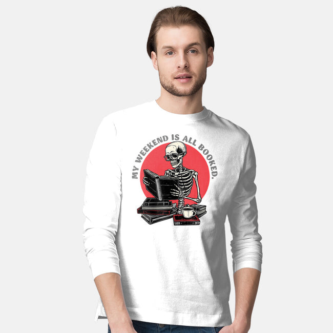 Weekend Reader-Mens-Long Sleeved-Tee-glitchygorilla