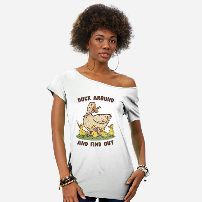 Duck Around-Womens-Off Shoulder-Tee-kg07