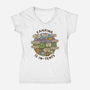 Camping Is In-Tents-Womens-V-Neck-Tee-kg07