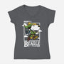 The Legend Of The Beagle-Womens-V-Neck-Tee-Studio Mootant