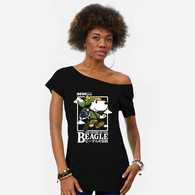 The Legend Of The Beagle-Womens-Off Shoulder-Tee-Studio Mootant