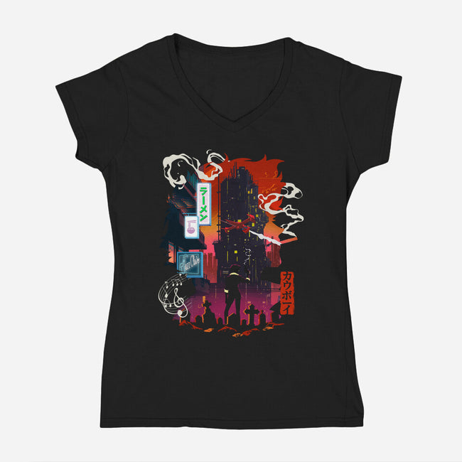 Cowboy From Mars-Womens-V-Neck-Tee-Arinesart