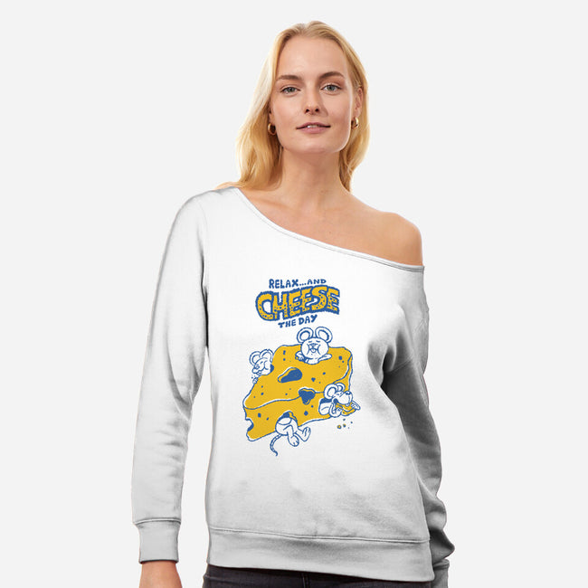 Cheese The Day-Womens-Off Shoulder-Sweatshirt-Henrique Torres