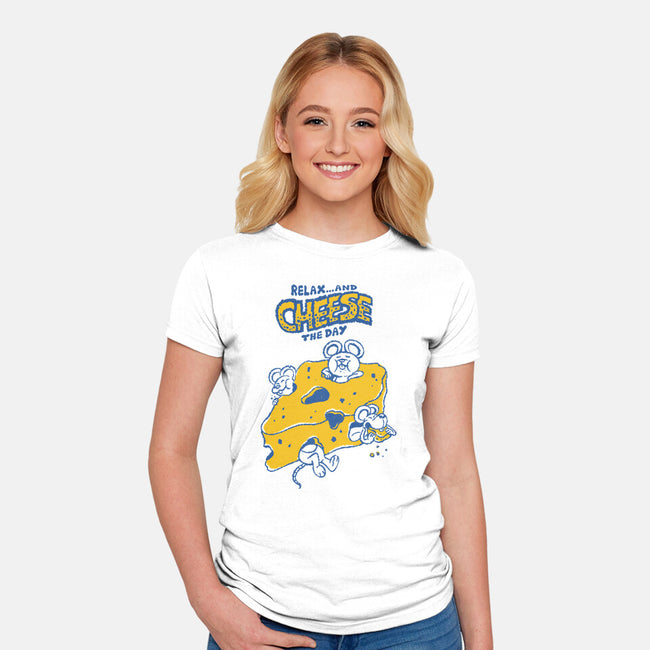 Cheese The Day-Womens-Fitted-Tee-Henrique Torres