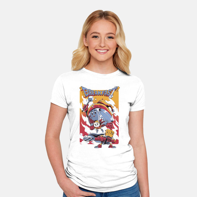 Breakfast Quest-Womens-Fitted-Tee-Henrique Torres