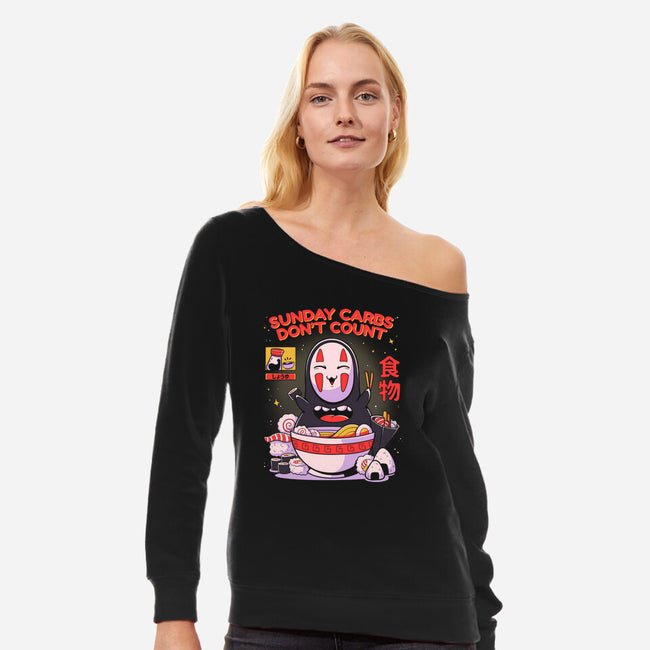 Sunday Carbs Don't Count-Womens-Off Shoulder-Sweatshirt-Ca Mask