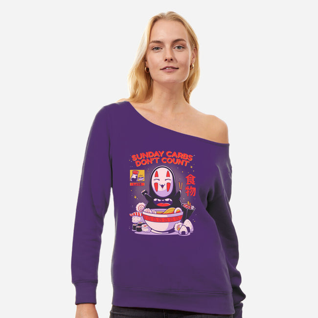 Sunday Carbs Don't Count-Womens-Off Shoulder-Sweatshirt-Ca Mask