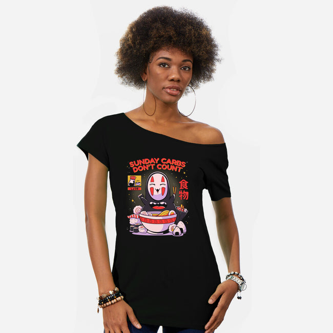 Sunday Carbs Don't Count-Womens-Off Shoulder-Tee-Ca Mask