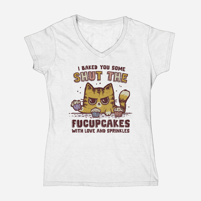 With Love And Sprinkles-Womens-V-Neck-Tee-kg07