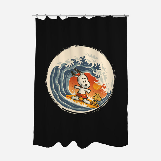 Surfing Beagle-None-Polyester-Shower Curtain-erion_designs