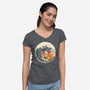 Surfing Beagle-Womens-V-Neck-Tee-erion_designs