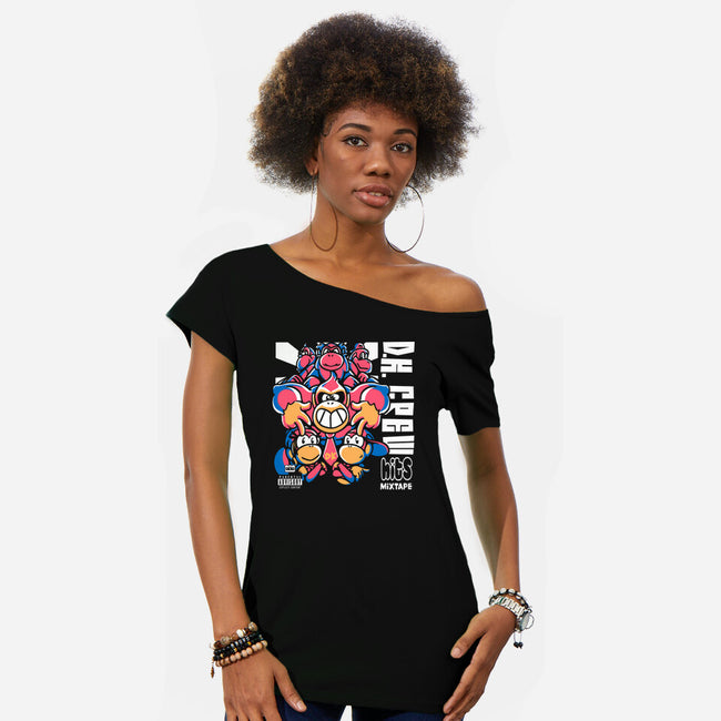 DK Crew Mixtape-Womens-Off Shoulder-Tee-estudiofitas