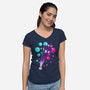 Neon Who-Womens-V-Neck-Tee-nickzzarto