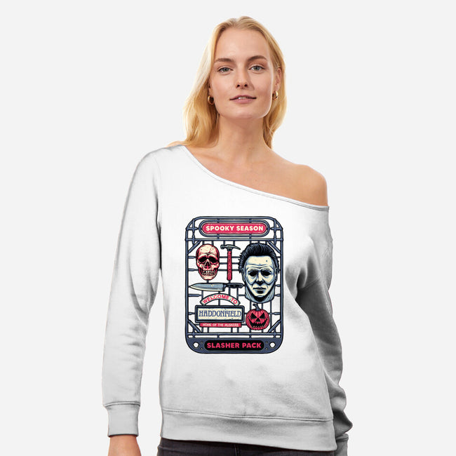 Slasher Kit-Womens-Off Shoulder-Sweatshirt-glitchygorilla