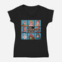 The Grayskull Bunch-Womens-V-Neck-Tee-Skullpy