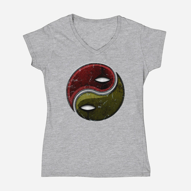 Snikt And Bang-Womens-V-Neck-Tee-Skullpy