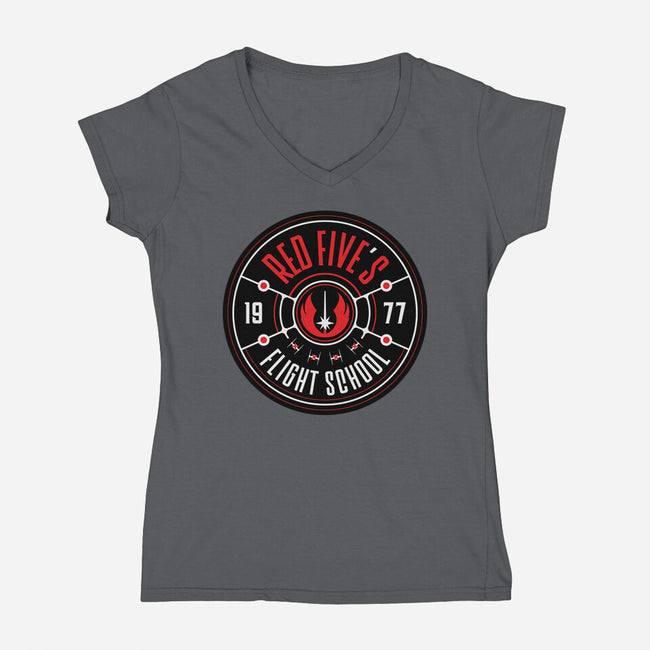 Red Five's Flight School-Womens-V-Neck-Tee-BadBox